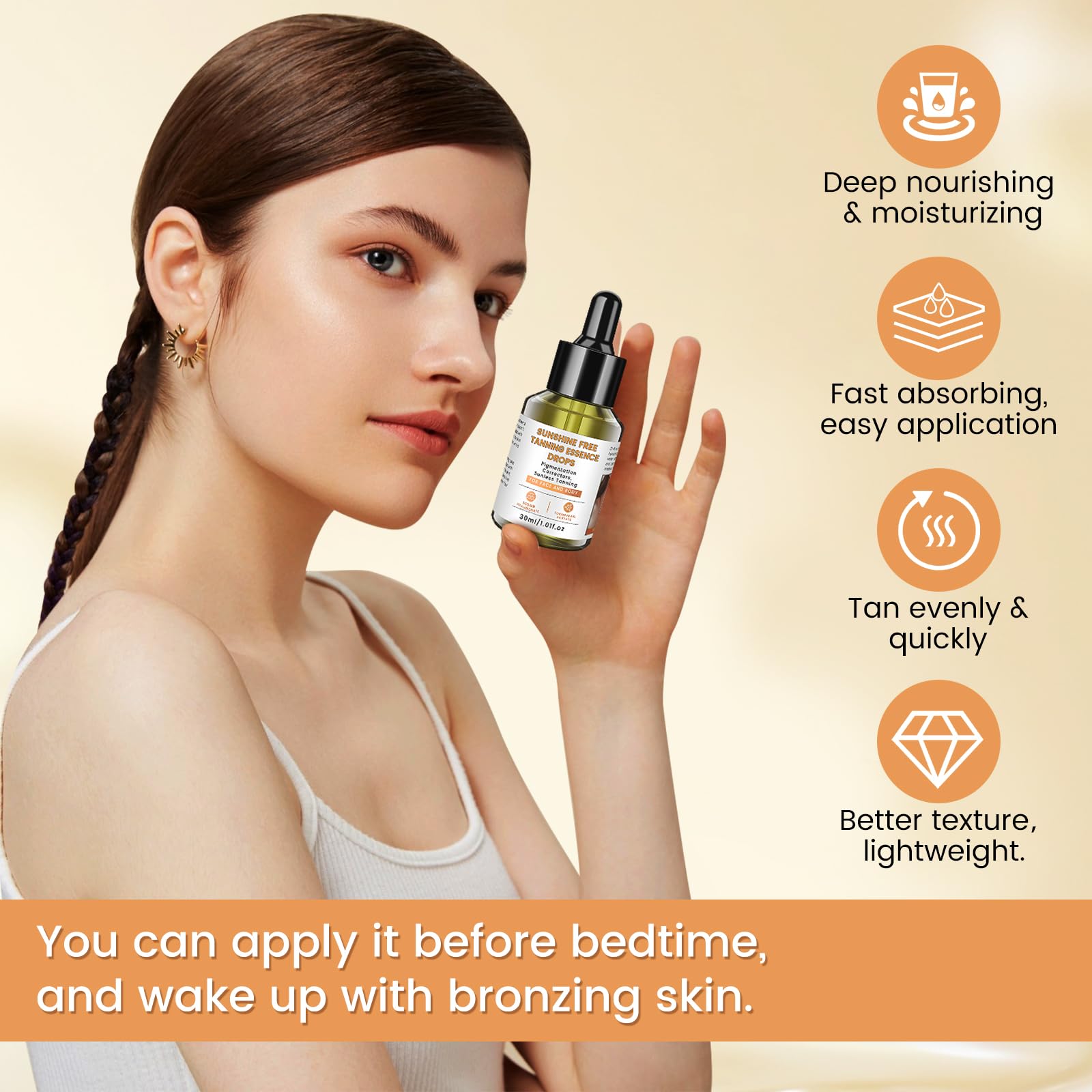 Pipige natural glow self-tanning drops for all skin types