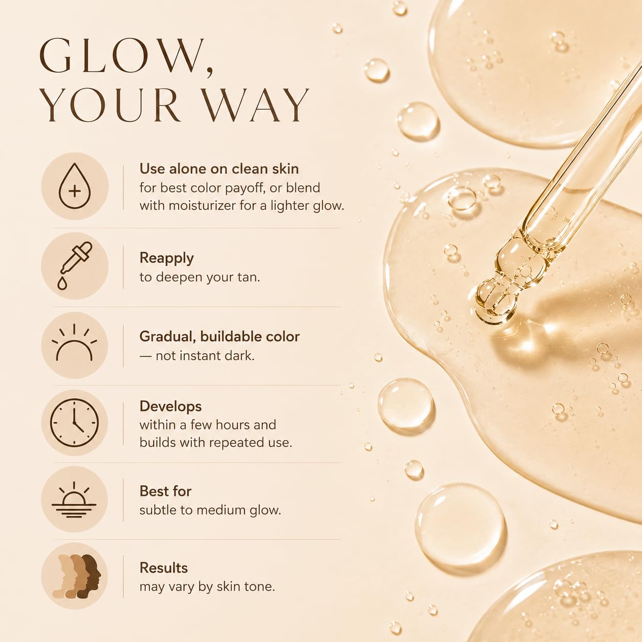 Detailed label view of Pipige sunless tanning serum