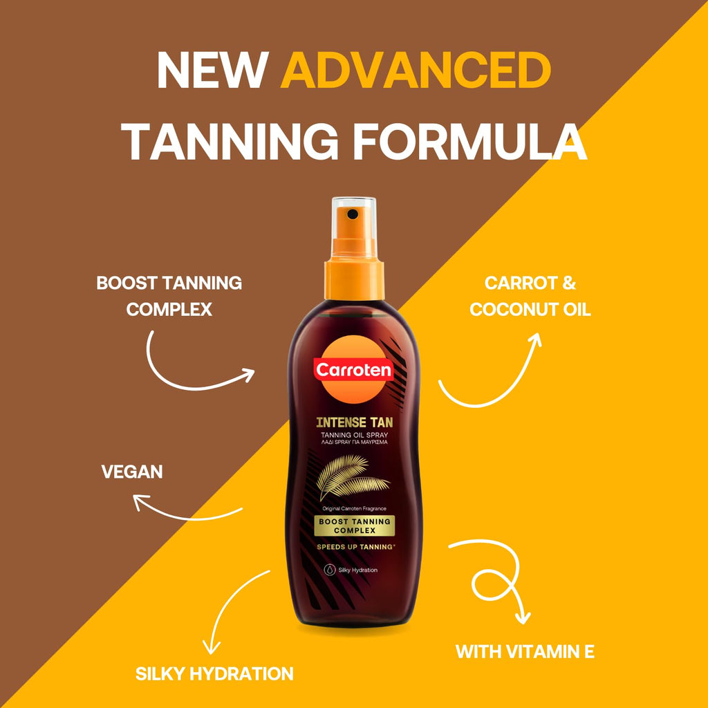Carroten tanning oil spray side angle product display