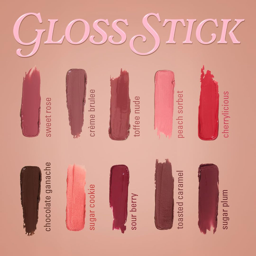 Back label details of Revolution Beauty London Pout Lip Gloss Stick ingredients and size