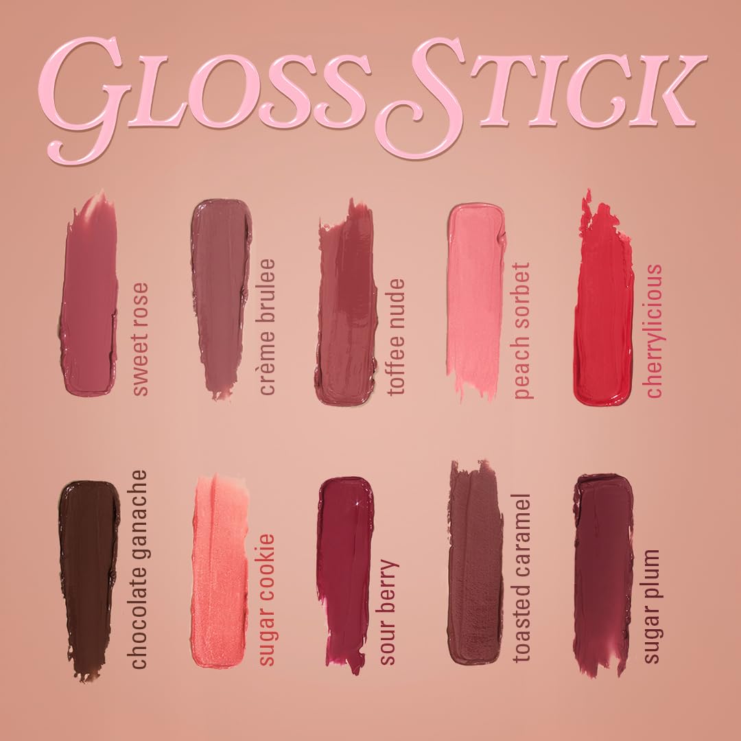 Back label details of Revolution Beauty London Pout Lip Gloss Stick ingredients and size