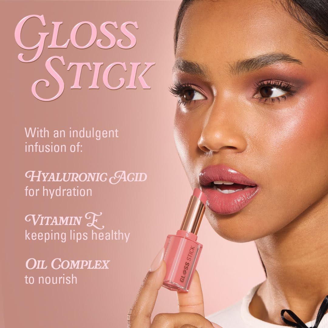 Side profile of Revolution Beauty London Pout Lip Gloss Stick in Sweet Rose