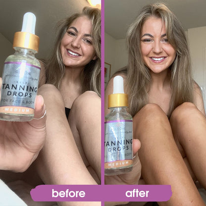Gleow skincare tanning drops texture and application demonstration