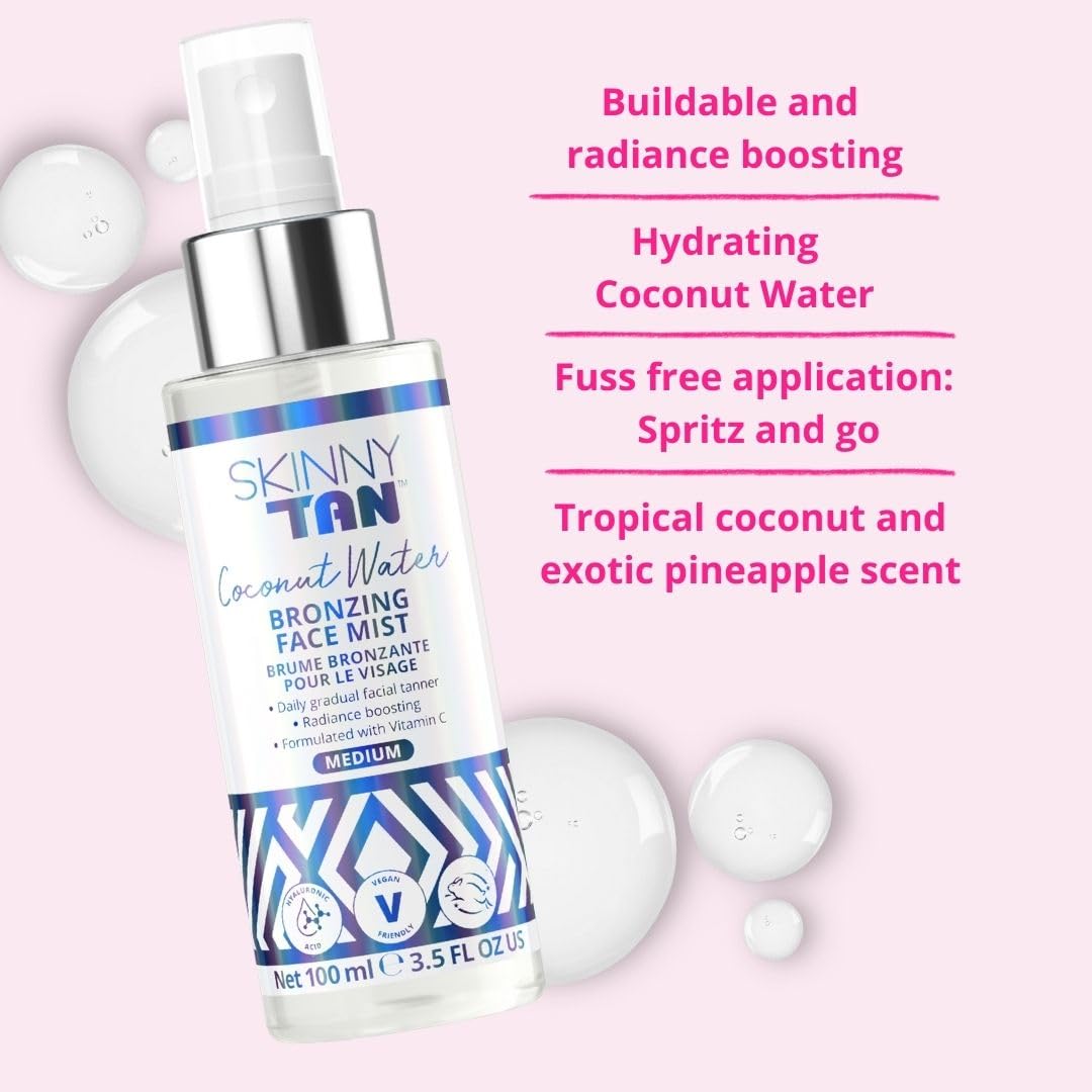 Skinny Tan Face Mist spray nozzle and packaging detail