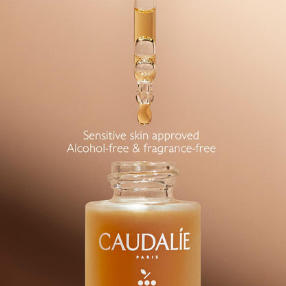 Lifestyle shot of Caudalie Self-Tan Sun Drops with moisturizer