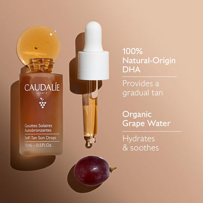 Caudalie Self-Tan Sun Drops box and bottle set