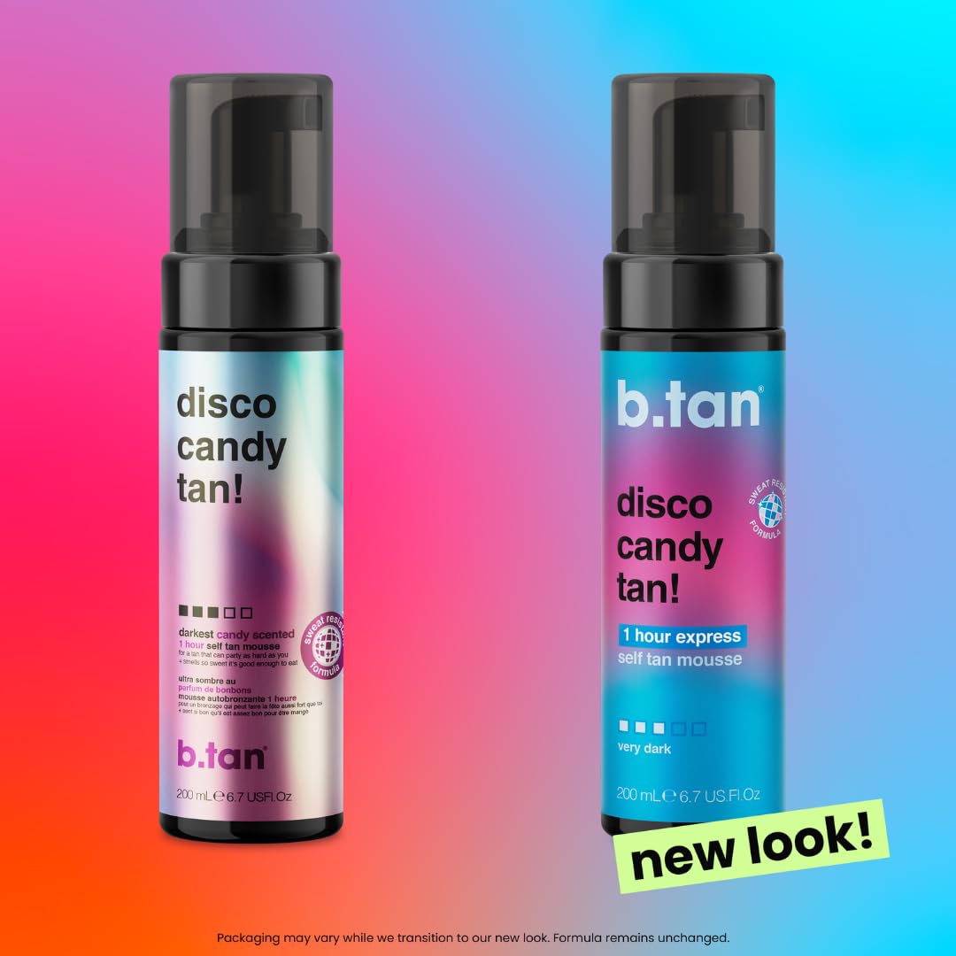 B.tan tanning mousse packaging labels and details