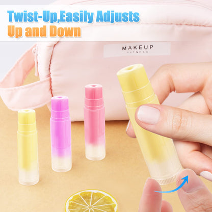 Bulk packaging of fifty clear plastic twist up tubes for custom lip gloss making