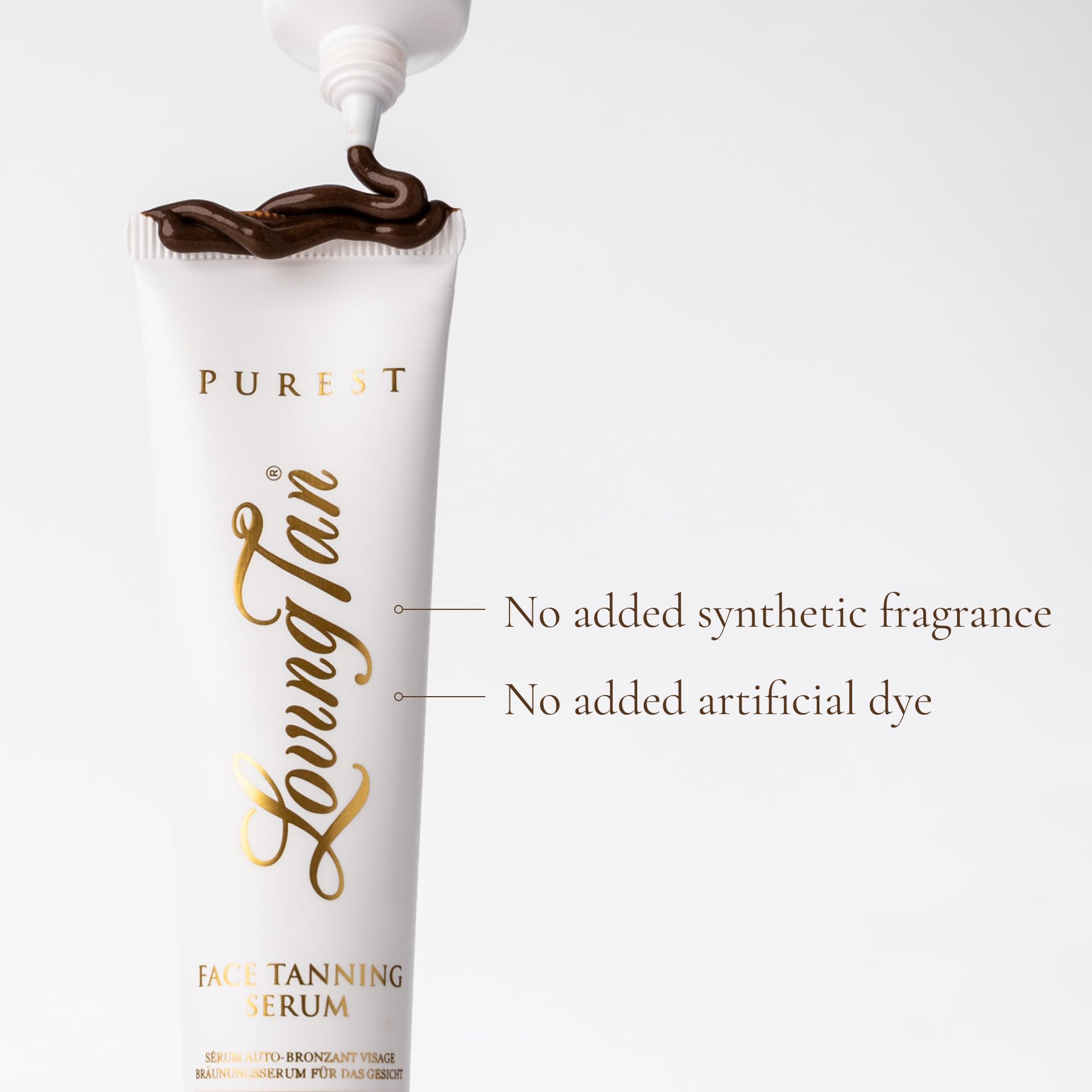 Loving Tan Purest Face Tanning Serum packaging and pump detail