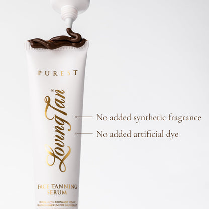 Loving Tan Purest Face Tanning Serum packaging and pump detail