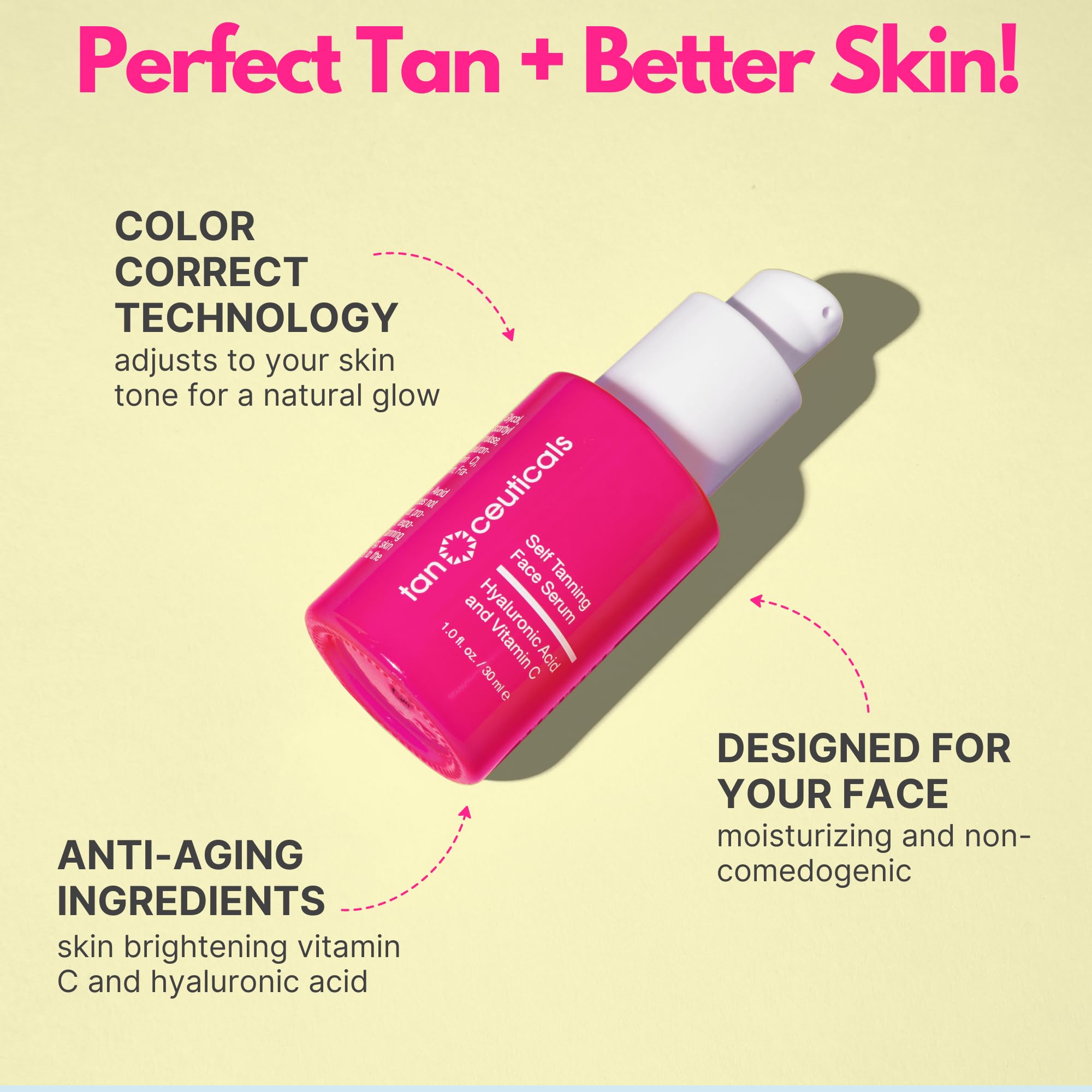 Close up of Tanceuticals self tanning serum label
