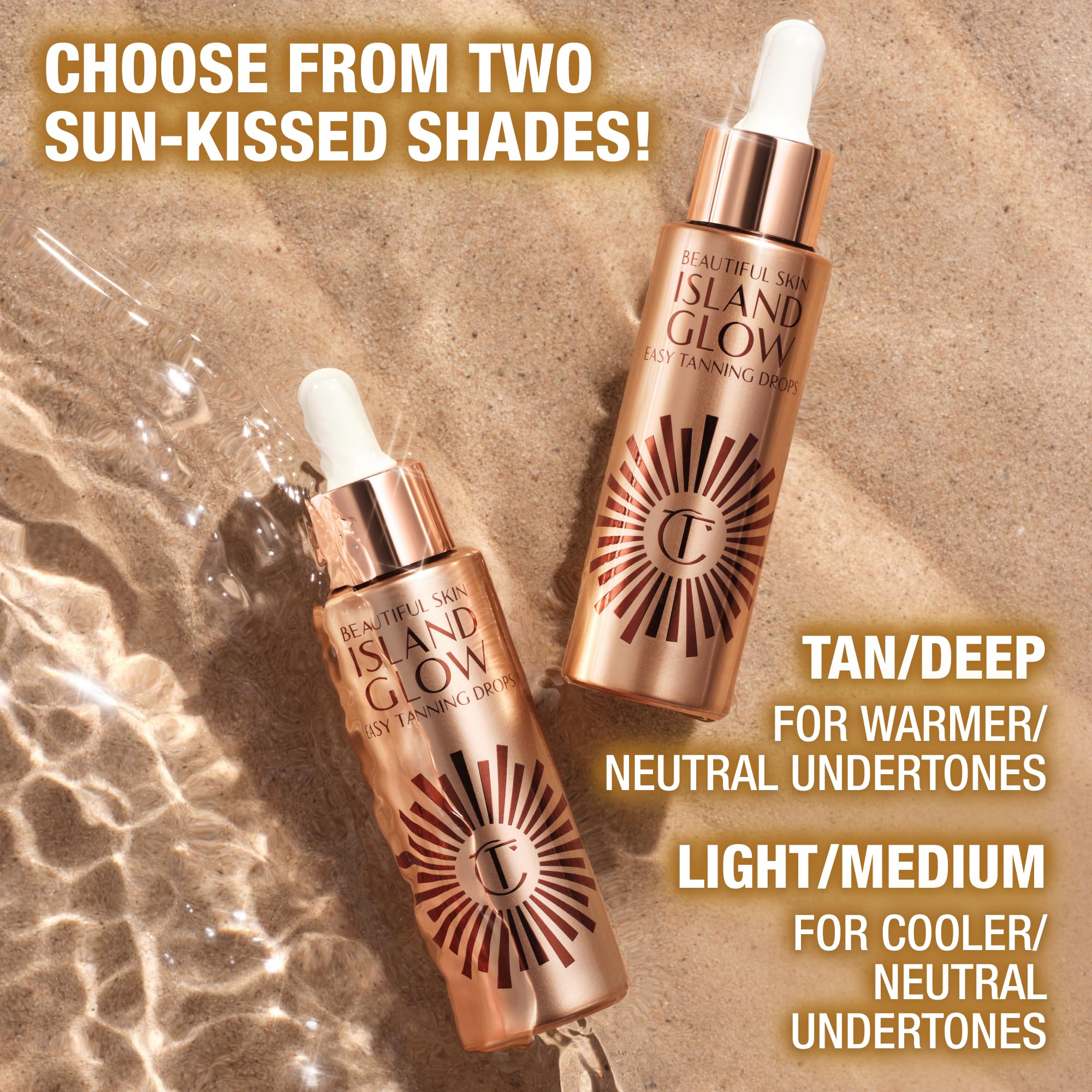 Charlotte Tilbury tanning drops product label close up