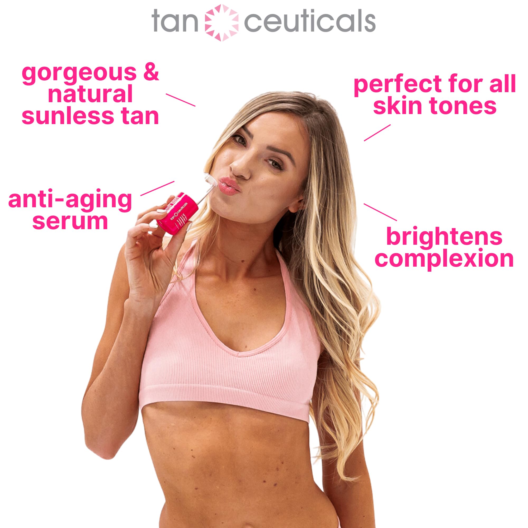 Side profile of Tanceuticals Dark facial tanner packaging