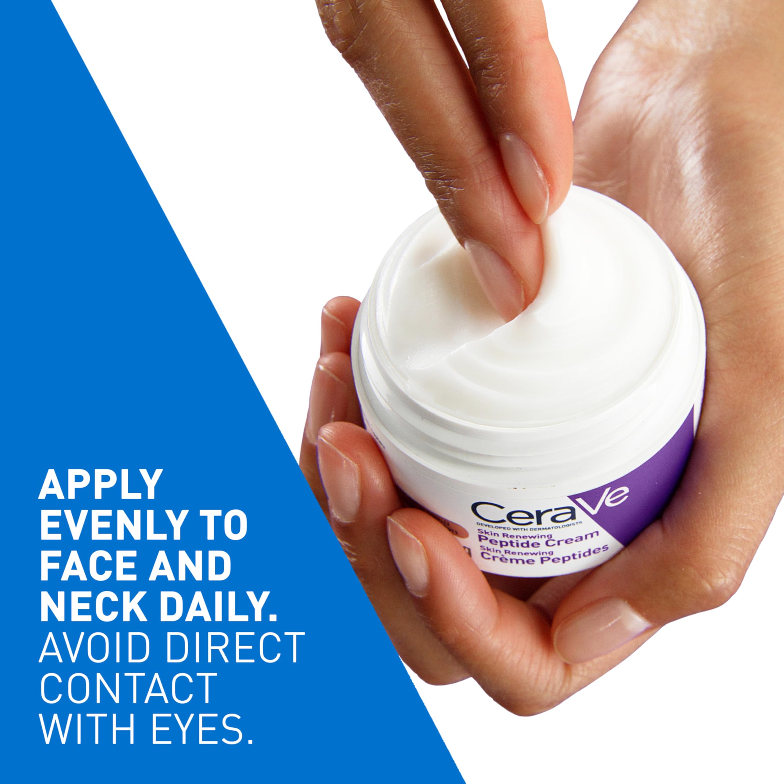 CeraVe anti aging night face cream jar detailing the non greasy formula benefits