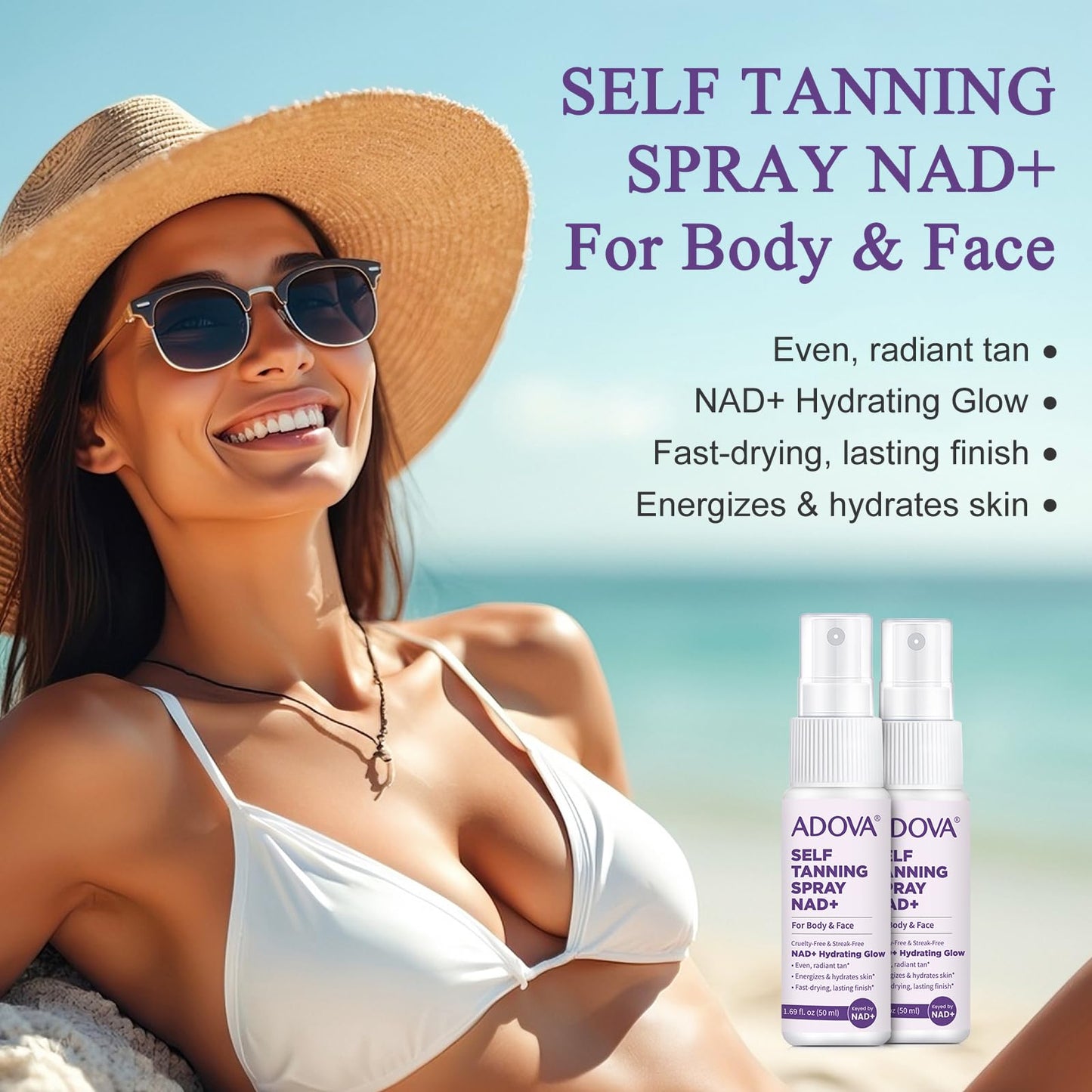 Evolv natural sunless tanning spray bottle