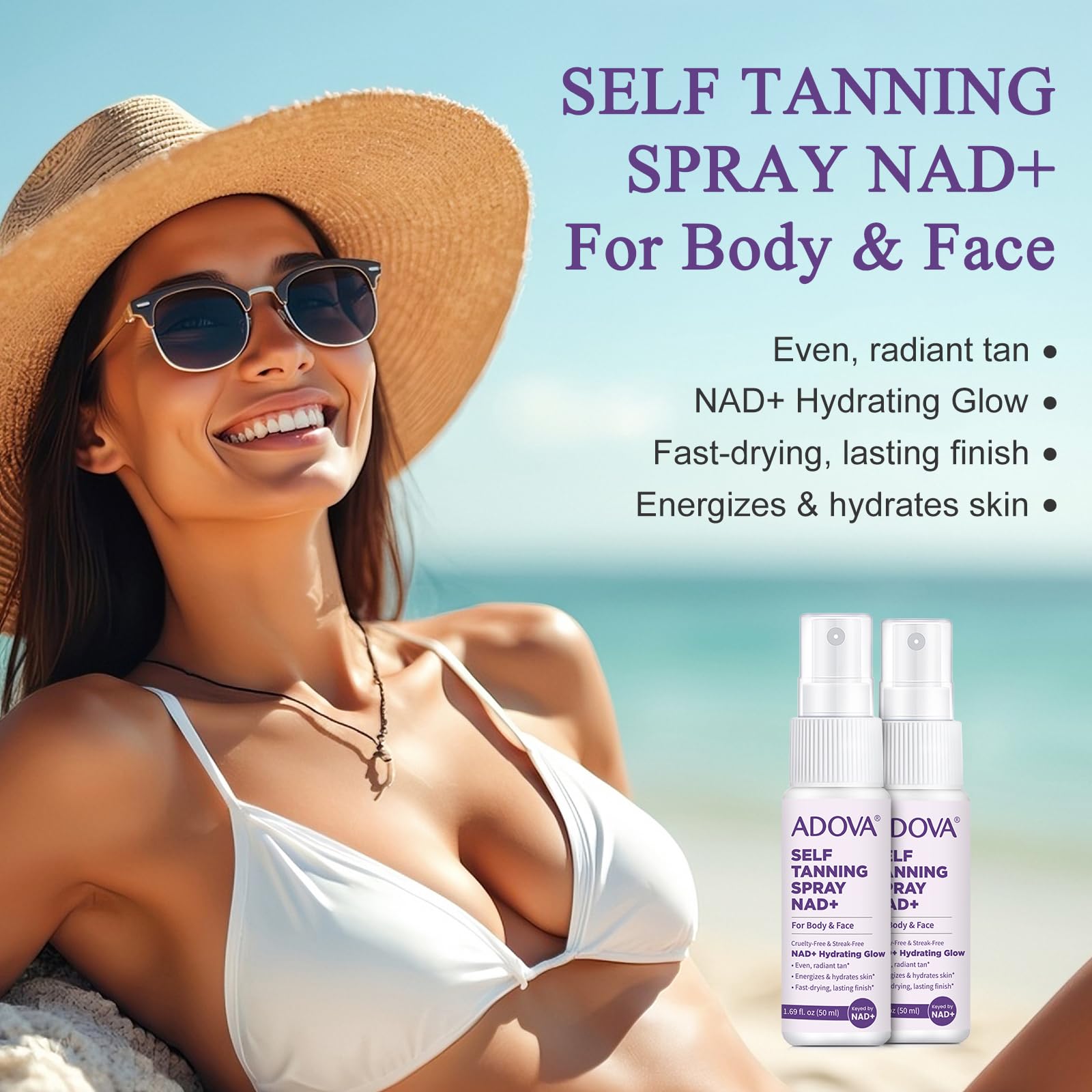 Evolv natural sunless tanning spray bottle