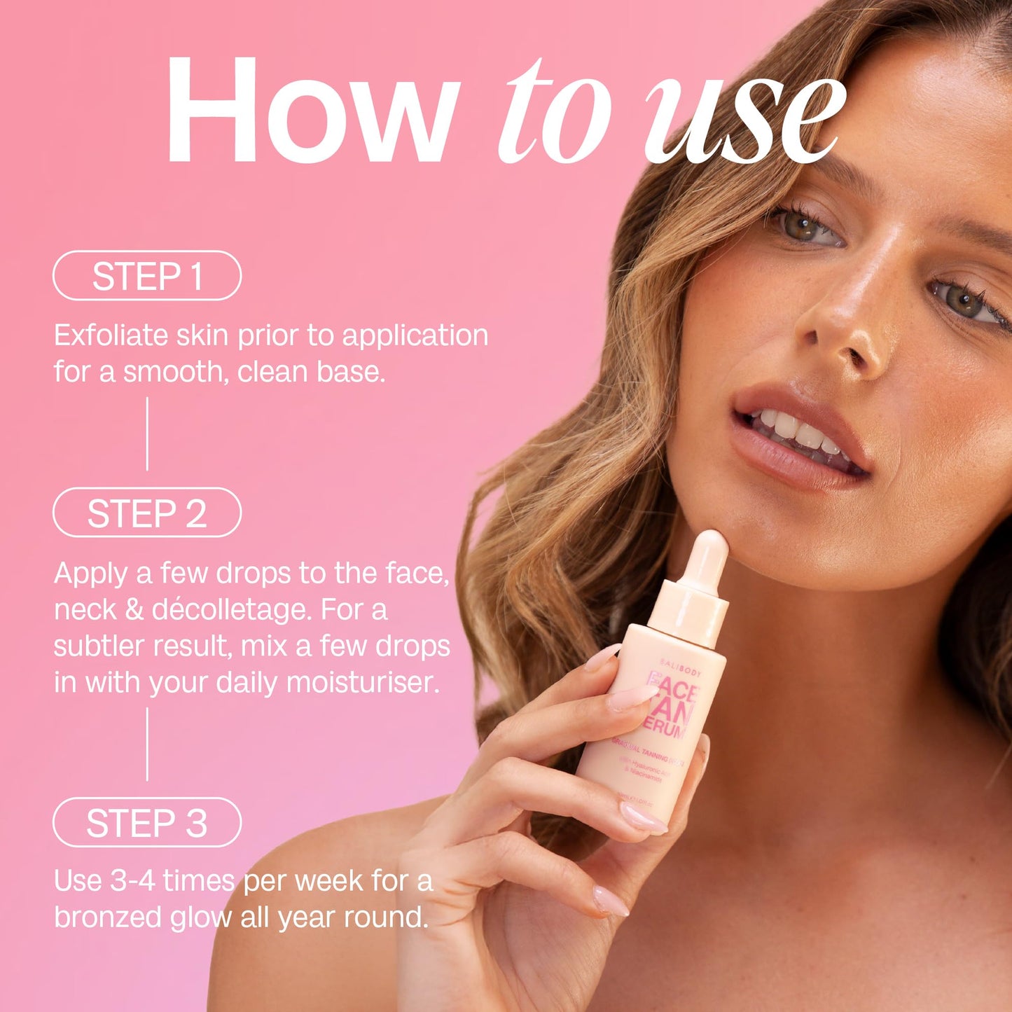 Bali Body Face Tan Serum lifestyle shot for radiant skin