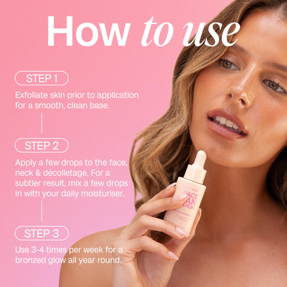 Bali Body Face Tan Serum lifestyle shot for radiant skin