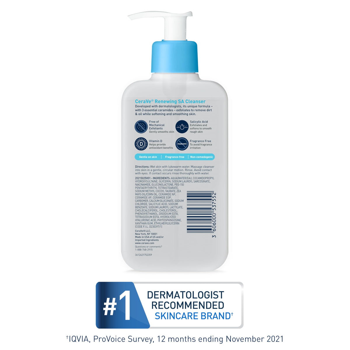 CeraVe smoothing cleanser ingredient highlights graphic