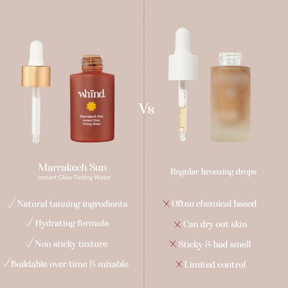 Application of Whind Marrakech Sun bronzing drops on skin