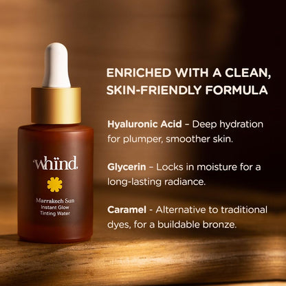 Natural radiant glow result using Whind tanning drops