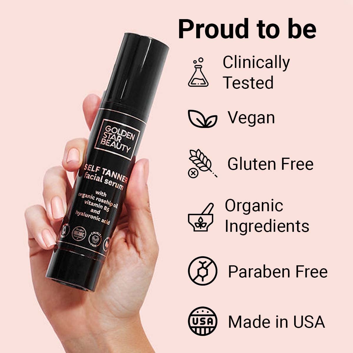 Comparison of skin before and after using tanning serum