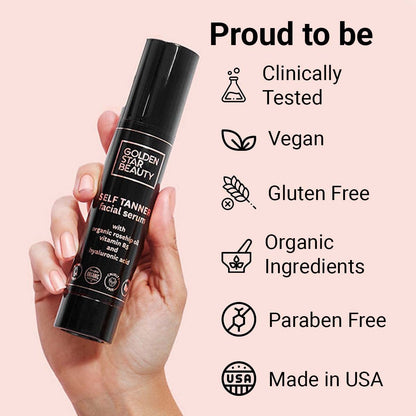 Comparison of skin before and after using tanning serum