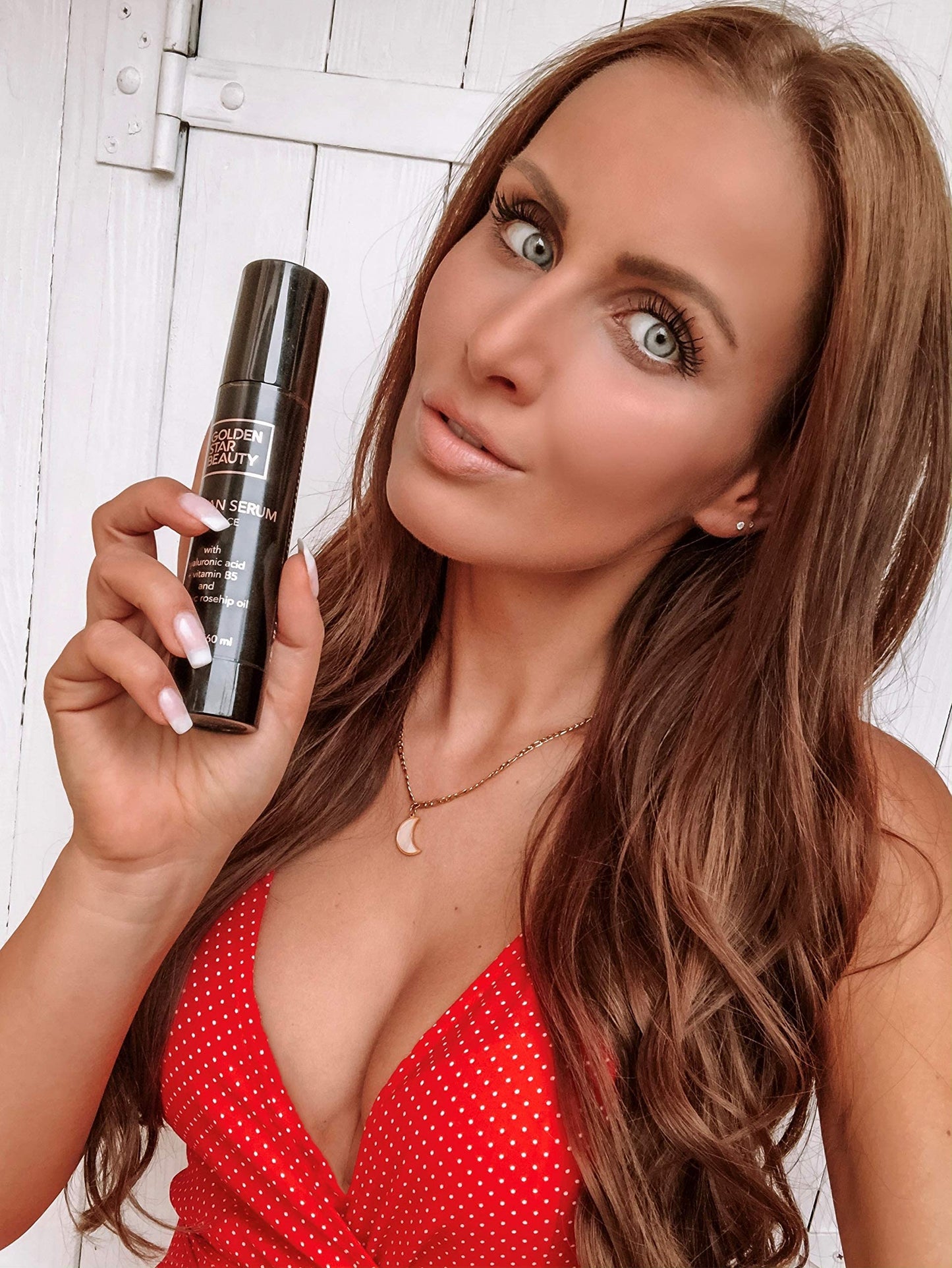 Close up of facial self tanner dropper bottle