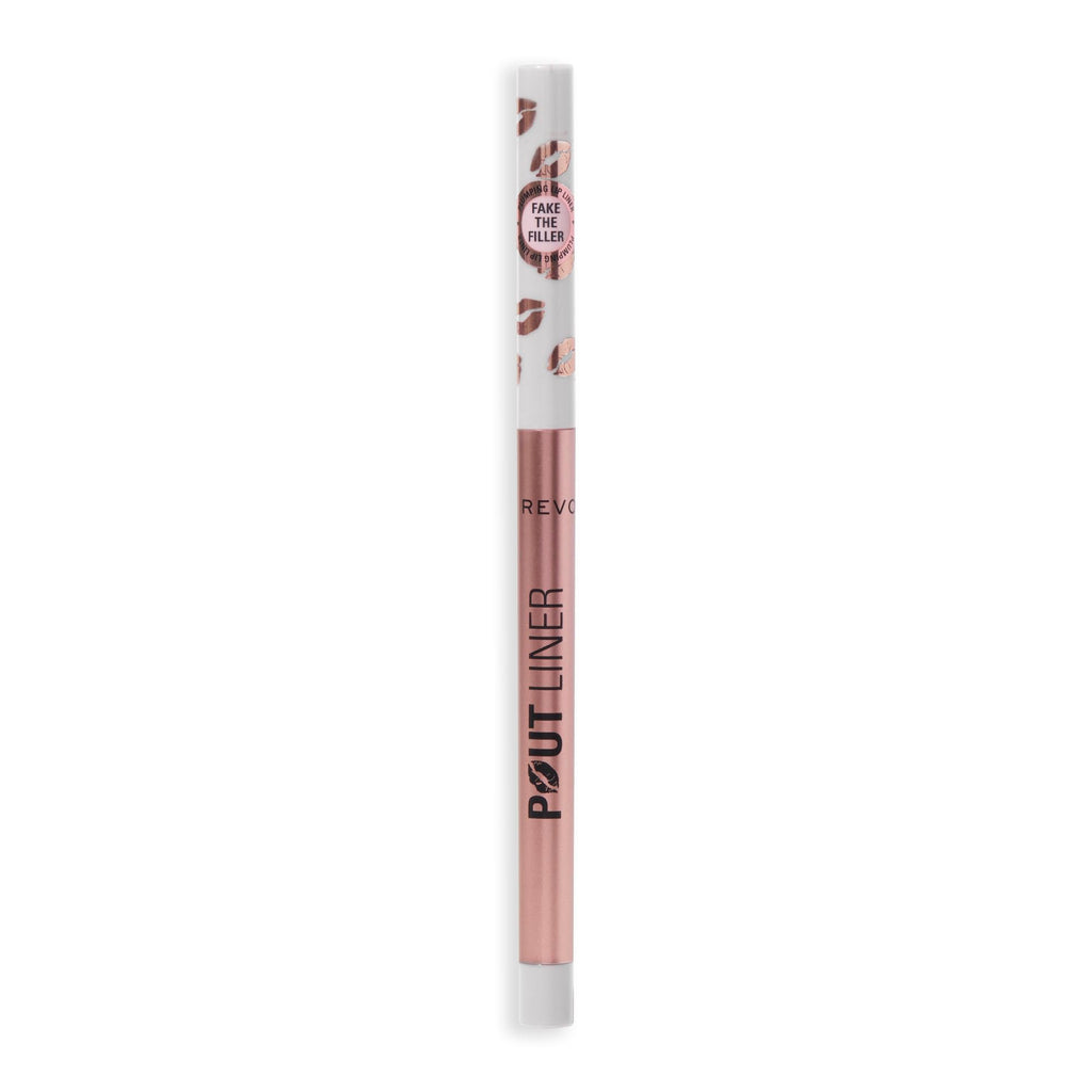 Complete packaging view of the Makeup Revolution Pout Bomb Lip Liner with label details.