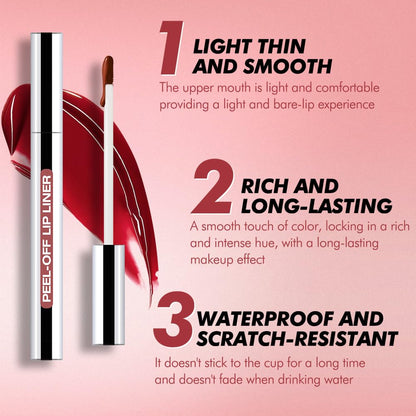 Transfer proof matte lip tint tattoo application process on clean dry skin