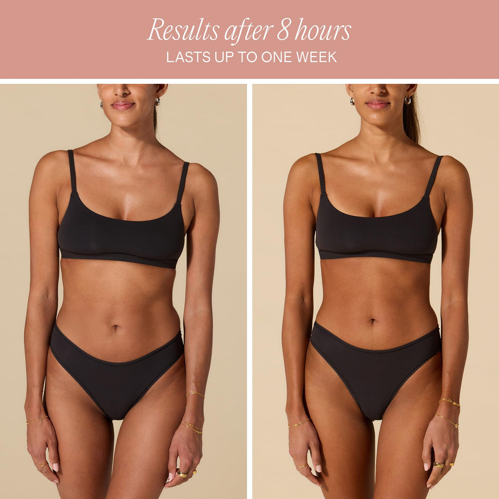 + Lux Unfiltered On Holiday deep tan bottle lifestyle setup