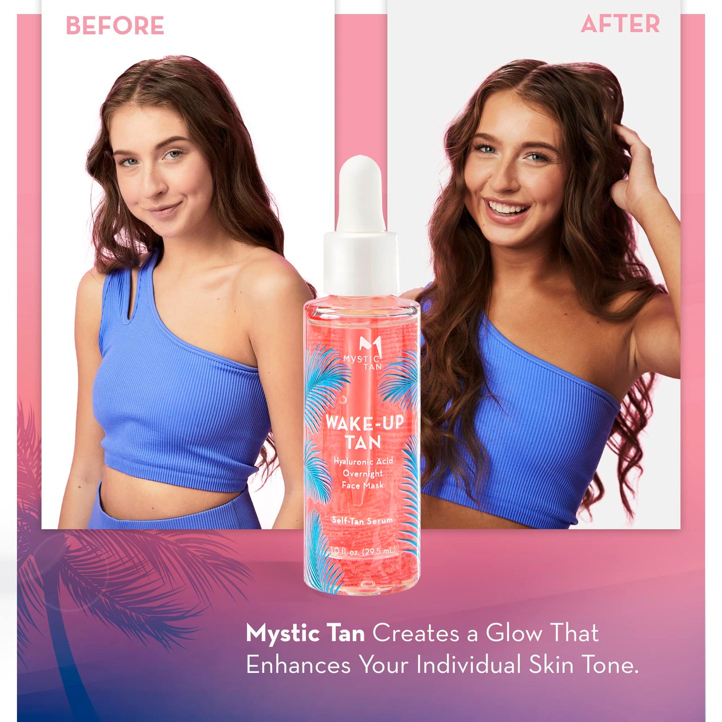 Authentic Mystic Tan face tanning serum bottle