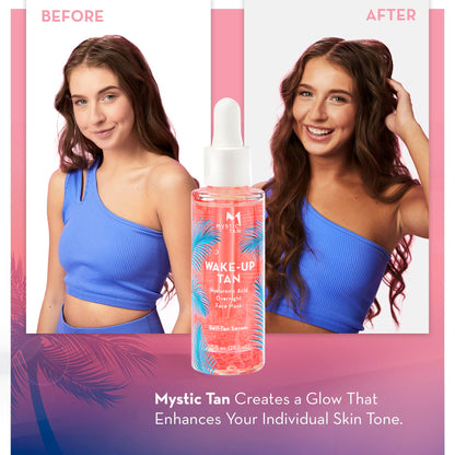 Authentic Mystic Tan face tanning serum bottle