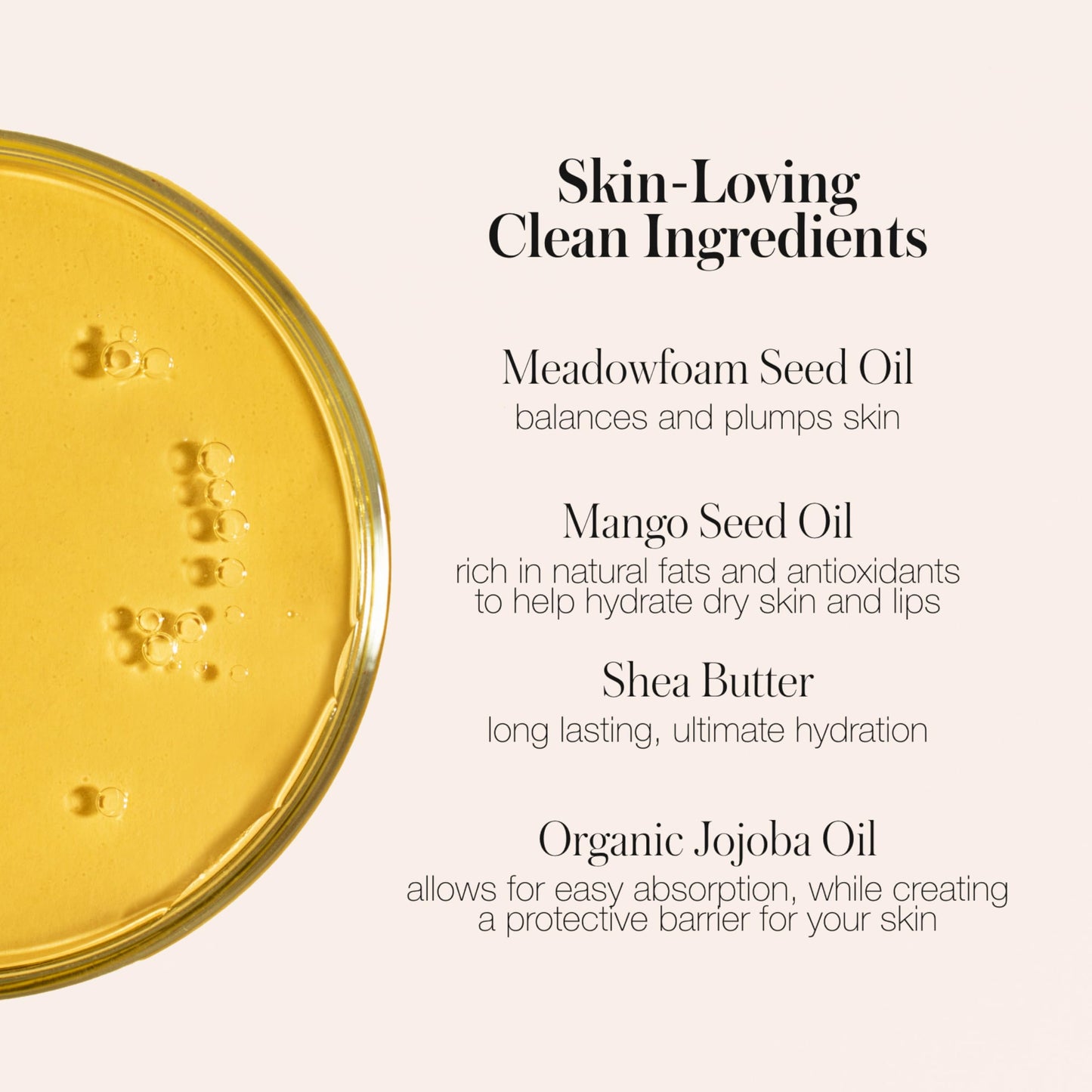 Hydrating lip pencil with organic jojoba oil and mango seed oil ingredients