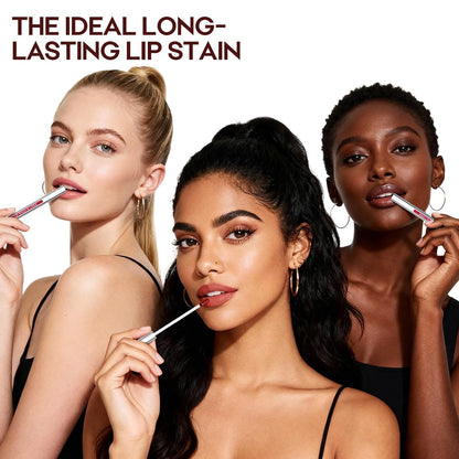 Matte lip liner stain set packaging highlighting the transfer proof smudge free makeup benefits