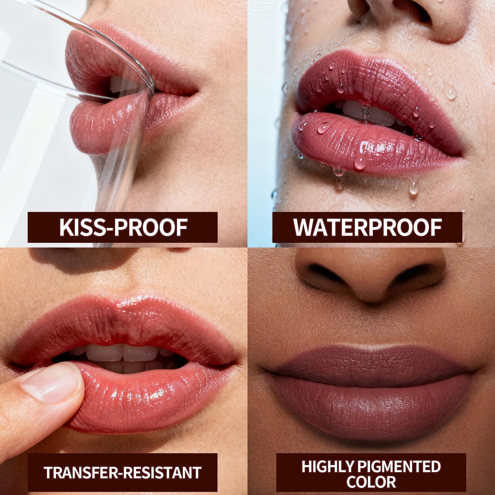 Long lasting peel off lip tint being adjusted with precision application tweezer