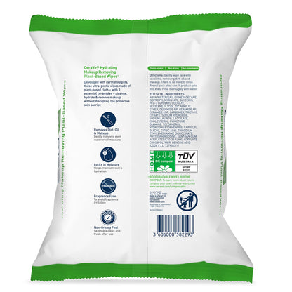 Dermatologist tested CeraVe gentle face wipes for sensitive skin showing the sealable packaging flap