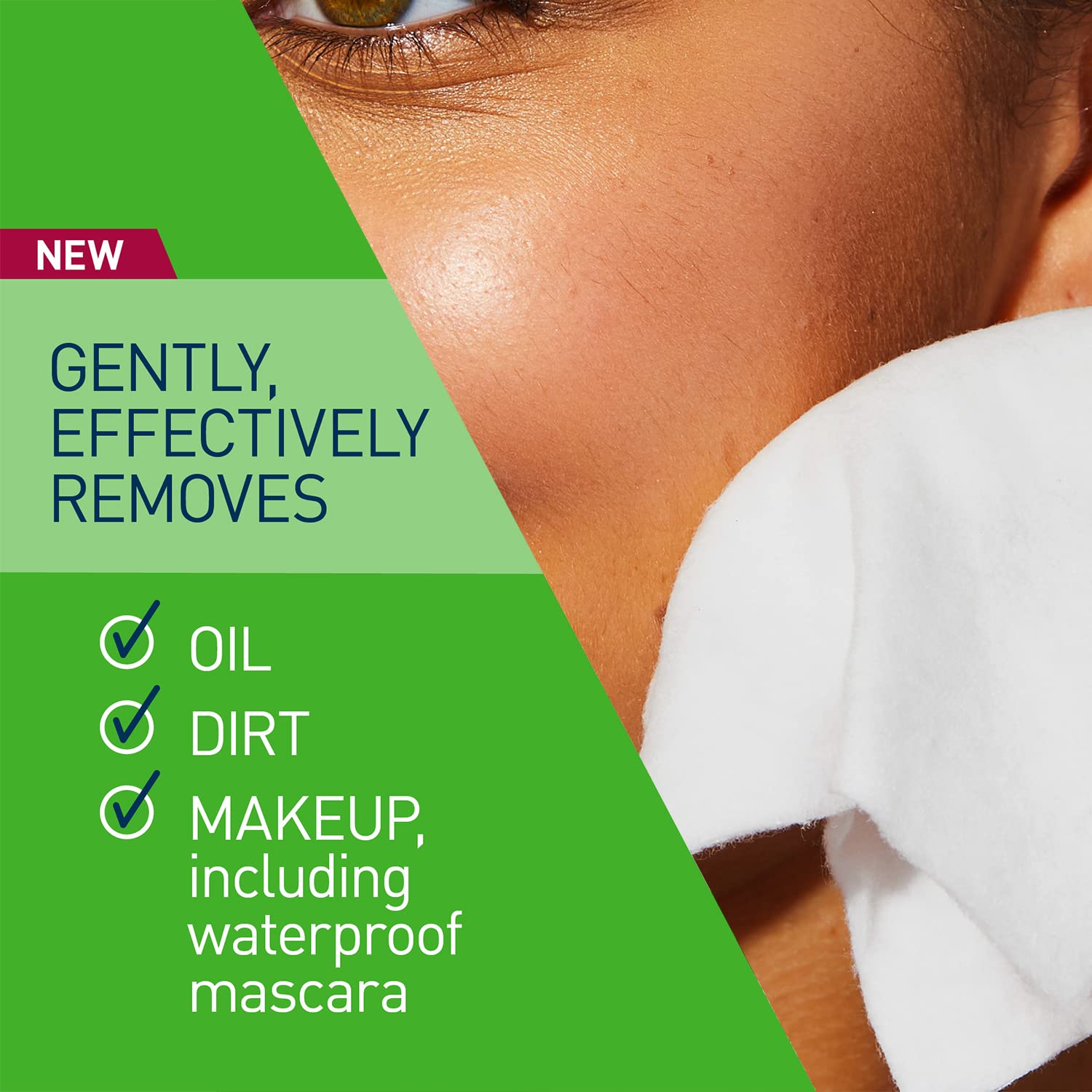 CeraVe biodegradable makeup removing face cloths showing the home compostable 100 percent plant based claim