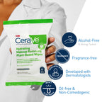 CeraVe biodegradable makeup remover wipes open pack display