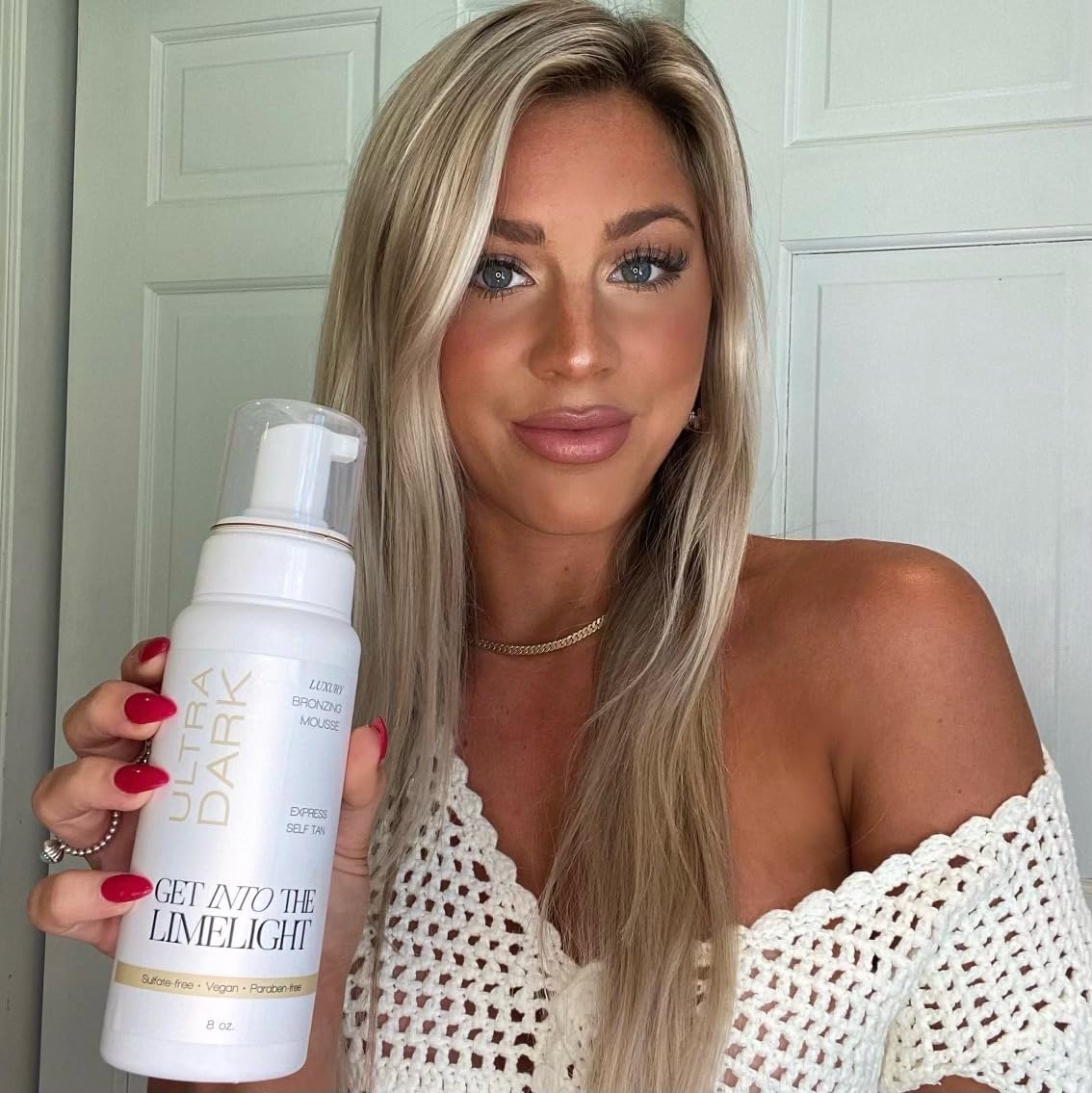 Close up of tanning mousse foam texture