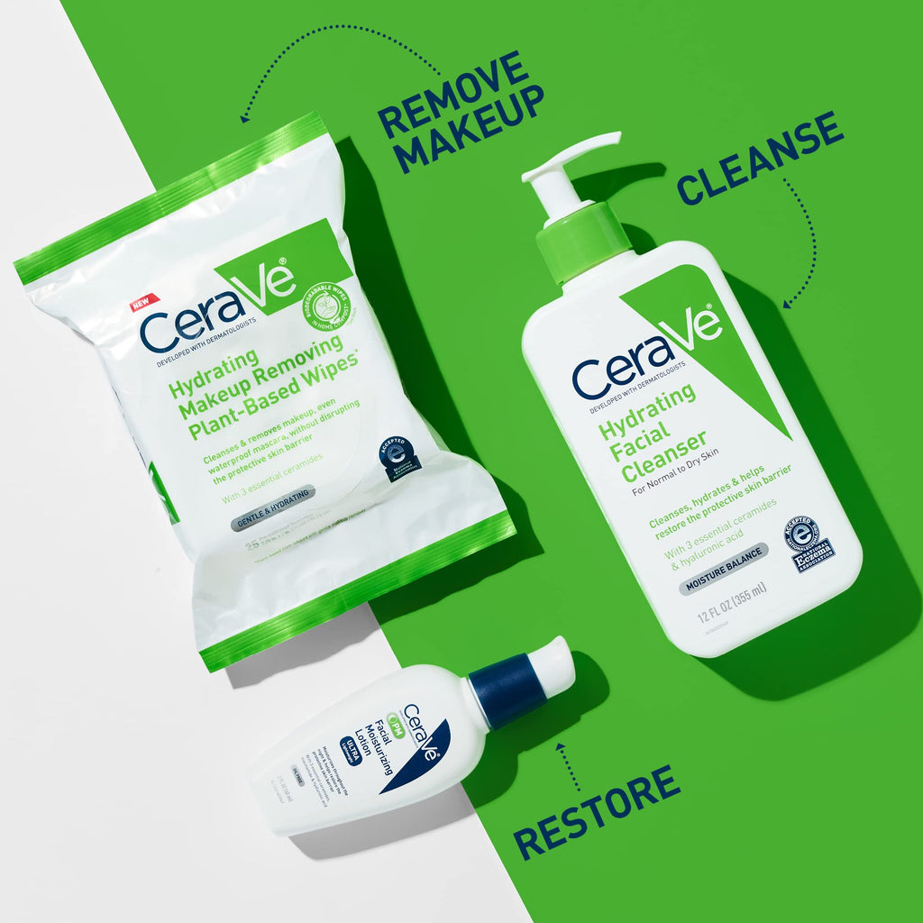 CeraVe sensitive skin facial cleansing wipes side profile
