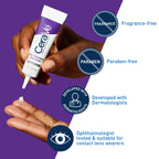 CeraVe Skin Renewing Eye Cream texture swatch demonstrating lightweight formula.
