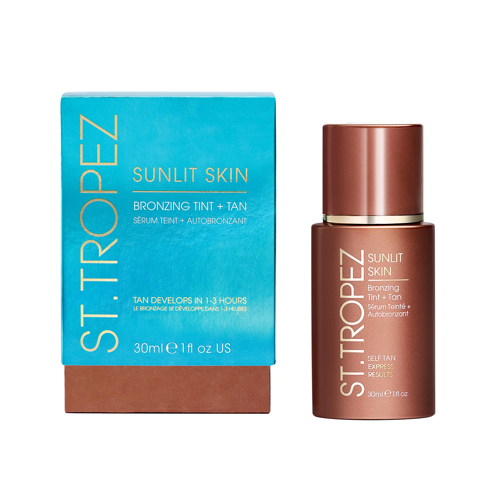 St. Tropez Sunlit Skin liquid bronzer bottle packaging