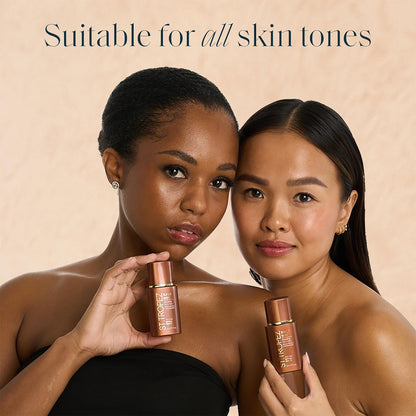 Liquid bronzer for face application texture