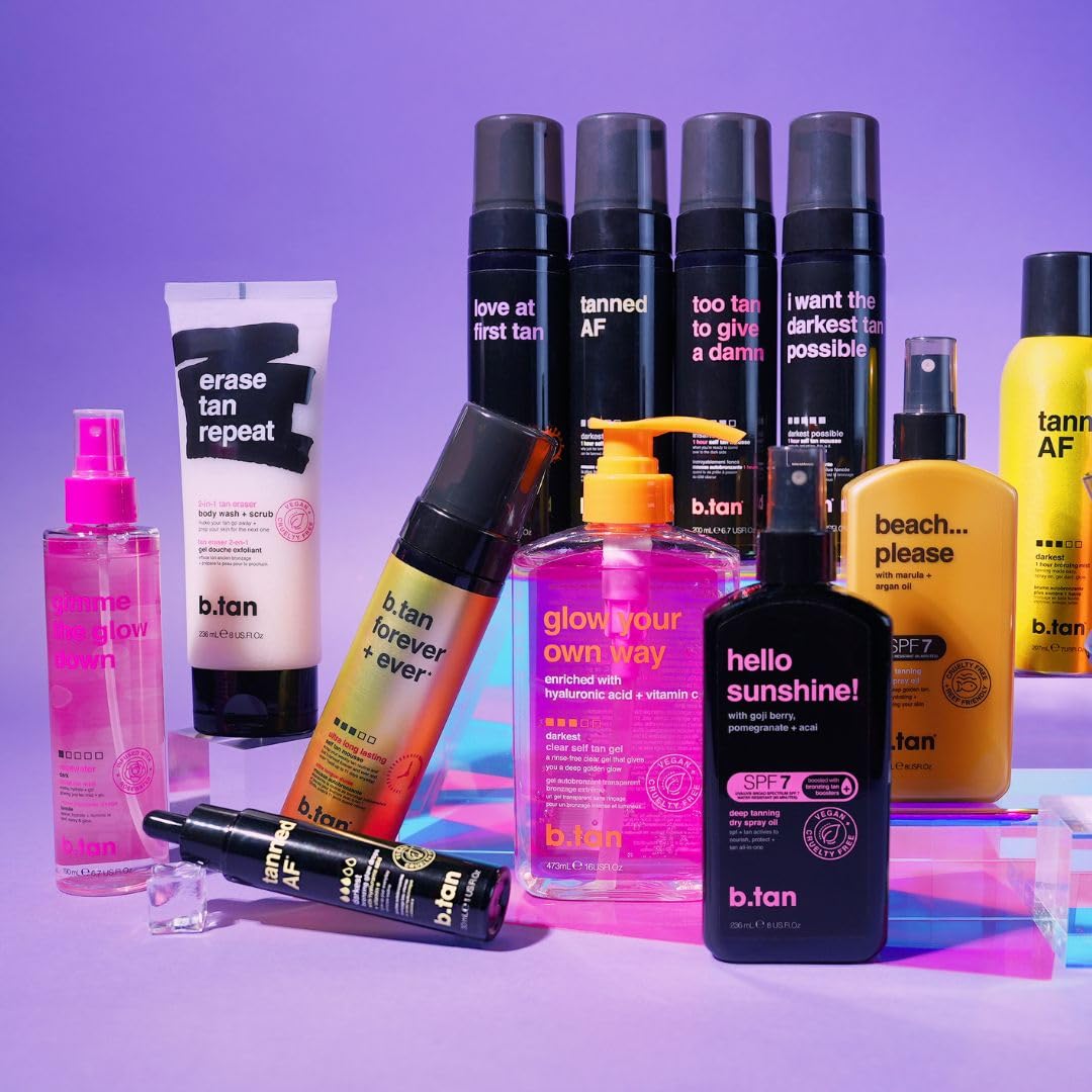 Application example of B.Tan violet dark sunless tanning foam