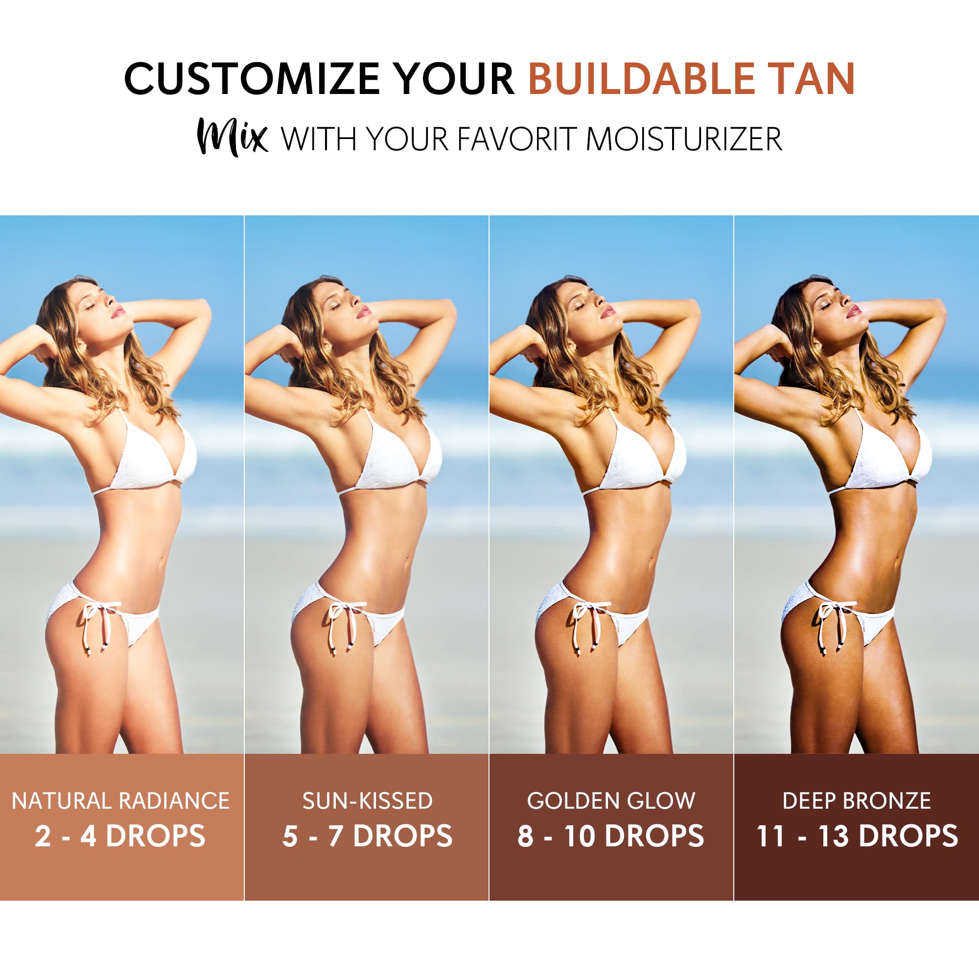 Glossiva sunless tanning drops packaging detail