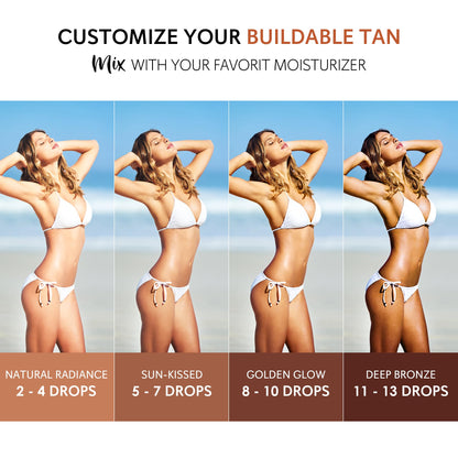 Glossiva sunless tanning drops packaging detail
