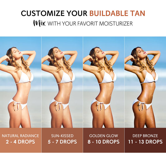 Glossiva sunless tanning drops packaging detail