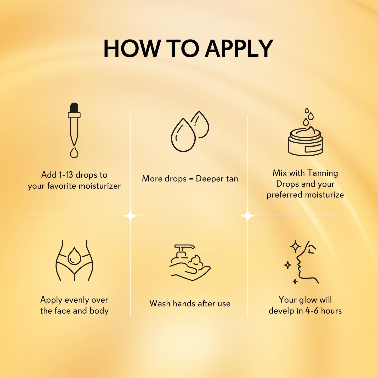 Glossiva self tanner drops ingredients and benefits label