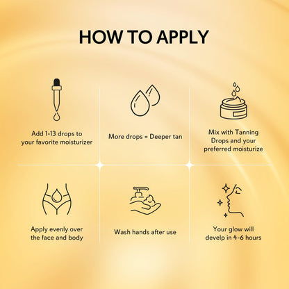 Glossiva self tanner drops ingredients and benefits label